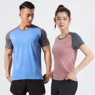 Unisex Nefes Alabilen Kısa Kollu Fitness Tişörtü, Hızlı Kuruyan, Elastik
