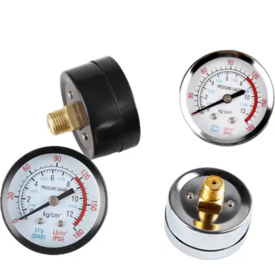 Air compressor air pump accessories pressure gauge horizontal axial pressure gauge 1 point 2 point floor heating special iron shell plastic meter valve