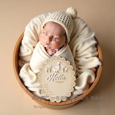 Baby Announcement Sign, Creative Decorative Label Handicraft