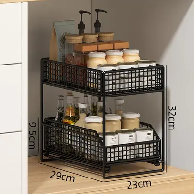 Kitchen pull-out multi-layer storage basket for under-sink cabinet - 11