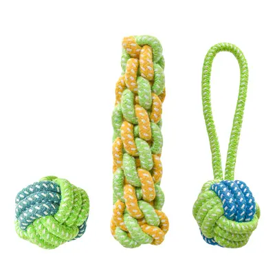 Cotton Rope Dog Toy with Knots, Chew-Resistant - 9