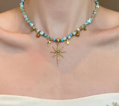 Vintage boncuklu çok katmanlı kolye, bohemya tarzı aksesuarı - 8
