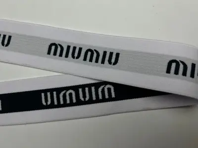 Elastic Rubber Band with Letter Print, Black Text on White Background - 10