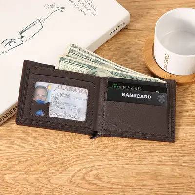 Embossed Soft Leather Short Men's Wallet with Multiple Card Slots - 3