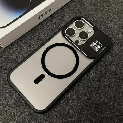 Magnetic Lens Protection Clear Phone Case for iPhone 17, With Stand - 11