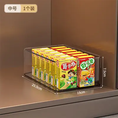 橱柜收纳盒整理杂物零食透明置物筐桌面透明亚克力长方形储物盒子 - 7