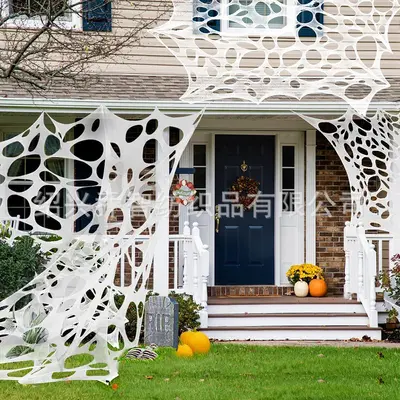 Grenzüberschreitend exklusiv für DIY-Halloween-Dekoration: Spinnennetz-Gaze, Mullstoff mit Löchern, elastischer Stoff, Spinnennetz-Gaze, Atmosphäre-Dekoration