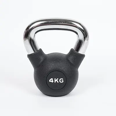 Schwarze gummierte Kettlebell, 4/8/10/16/24 KG, mit Griff - 7