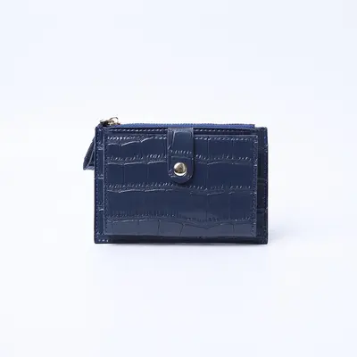 Ultra-Thin Crocodile Pattern Card Holder with Zipper - 10