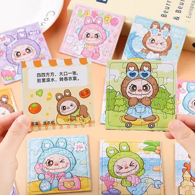 Cartoon-Mini-Puzzle für Kinder, pädagogisches DIY-Steckpuzzle, Steckbausatz für den Kindergarten, Geschenk, niedliches kreatives Geschenkartikel im Großhandel