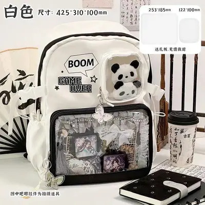 Japanese-Style Itabag Transparent School Backpack, Large Capacity - 5