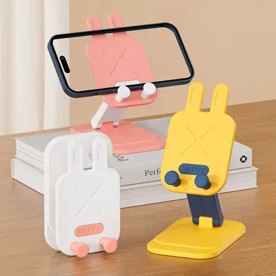 Rabbit and bear phone stand, foldable, rotatable