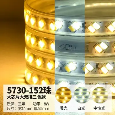 led灯带5370三色变光高压220V防水室内吊顶超亮双排七彩柔性灯条 - 10