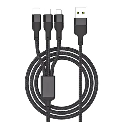 100W Super-Schnellladedatenkabel 3-in-1 6A Blitzladung bedrucktes Logo kleine Geschenk 1-3er geflochtenes Ladekabel - 11