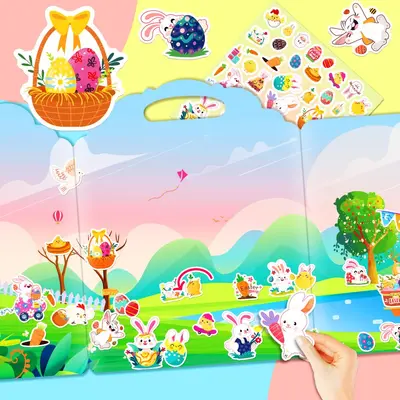 Easter Jelly Sticker Book, Quiet Book for Children