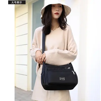 Large Capacity Nylon Crossbody Bag for Women, Multi-Compartment - 4