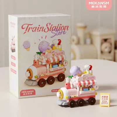 Çocuklar için DIY yapı blokları seti, küresel gurme karavan, eğitici oyuncak - 5