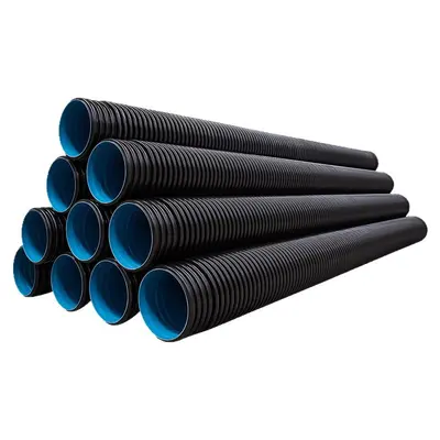 HDPE Double-Wall Corrugated Drainage Pipe DN300, Steel-Strip Reinforced, SN8