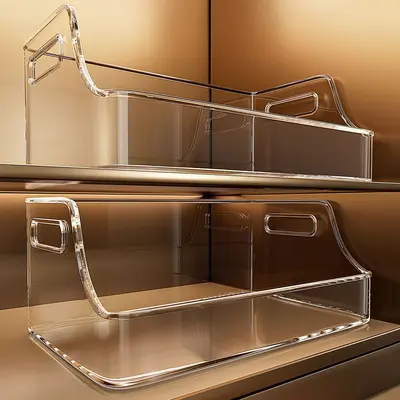 Clear acrylic rectangular storage box cosmetic organizer - 1