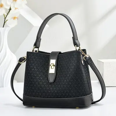 Women's Bucket Bag, Large Capacity, Retro Shoulder and Crossbody - 12