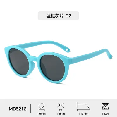 Modische weiche Silikon-Babysonnenbrillen 0-3 Jahre Kinder runde Sonnenbrille UV-Schutz Premium polarisiert hochauflösend - 7
