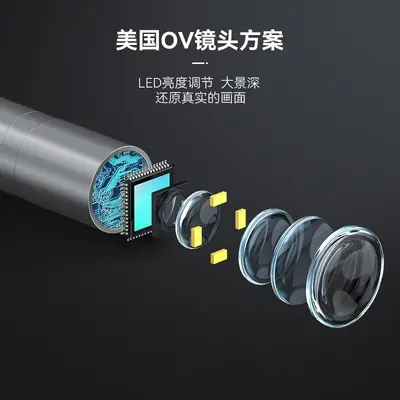 TD500 6.2mm Direksiyon Endoskop HD Kamera Probu 360 Derece Araba Motor Tamir Su Geçirmez