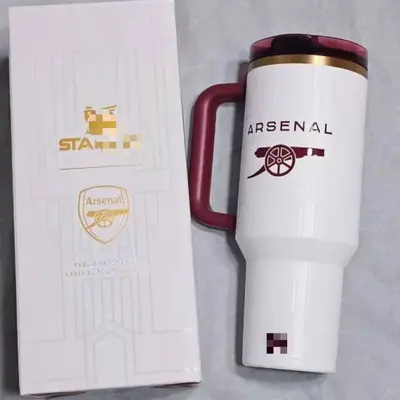STANLEY x Arsenal Ortak Tasarım Termos Bardak Beyaz, 40 oz Büyük Hacim - 7