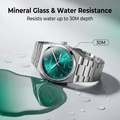 Neue Modell Uhr Exportschlager wasserdicht Nachtsicht Kalender Herrenarmbanduhr Business Edelstahl hochwertig trendige Quarz-Armbanduhr