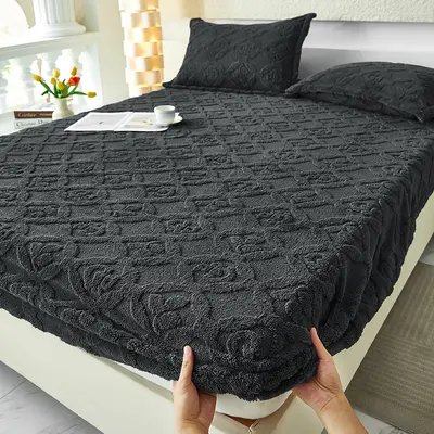 Thickened Fleece Fitted Sheet, Single Piece, Milk Velvet - 11
