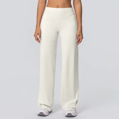 High-Waist Yoga Flared Pants, Double-Sided Brushed Fabric, Breathable - 10