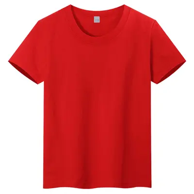 Children's Short Sleeve Cotton T-Shirt, Solid Color, Custom Printed Logo - 9
