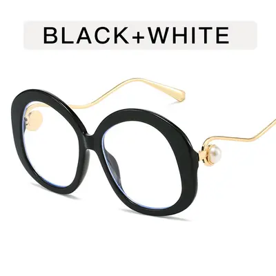 Round Frame Gradient Sunglasses, Pearl-Embellished Women's Party Sunglasses - 12