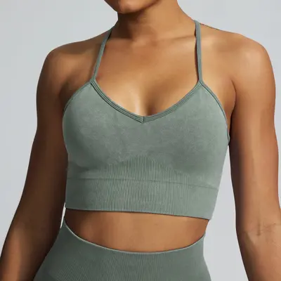 Damen-Sportset, nahtlos, hoher Bund, sandgewaschen - 7