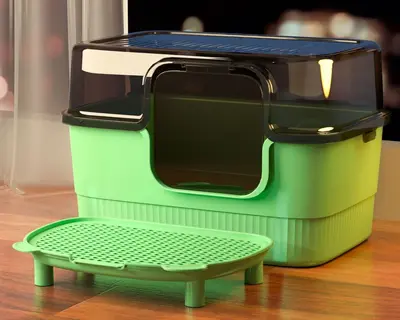 Fully Enclosed Cat Litter Box, Splash-Proof, Odor-Proof, Extra Large - 13