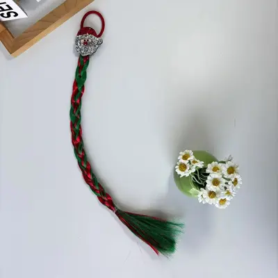 Çocuk Yılbaşı Süsleme Sahte Örgü Saç Kız Yüksek At Kuyruğu Saç Bağı - 11