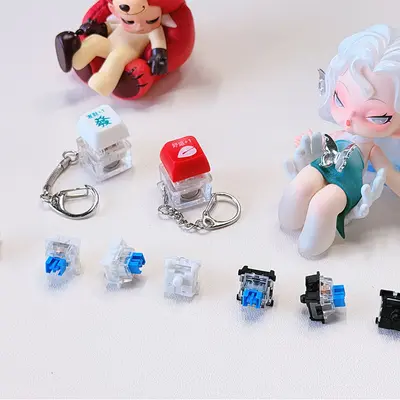 Blue Keyboard Switch Axis, Pinless, Dust-Proof, Crisp Clicky Sound, Mechanical Fidget Toy