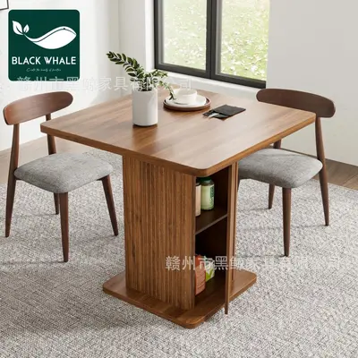 Kare modern yemek masası, küçük boy, depolama alanlı