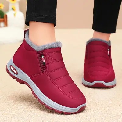 Women's Winter Cotton Boots, Fleece-Lined, Warm - 4