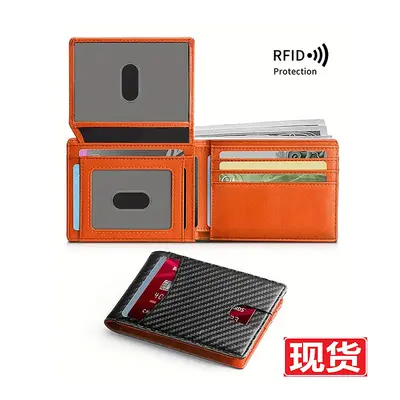 Men's Wallet with 14 Card Slots and RFID Protection, Carbon Pattern - 7