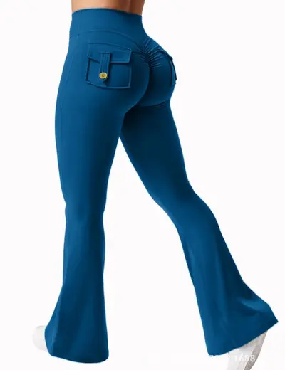 Elastic Flared Yoga Pants, Quick-Dry, Slimming - 12