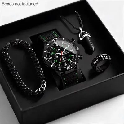 Men's Quartz Watch Silicone Strap Sports Style Waterproof - 8