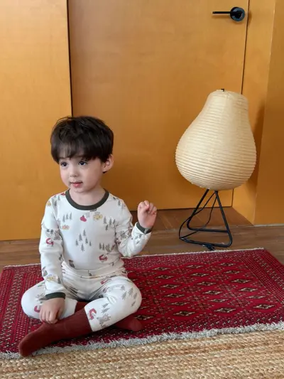 Kinder-Schlafanzugset aus Wolle der Klasse A, nahtlos mit Cartoon-Motiv - 6