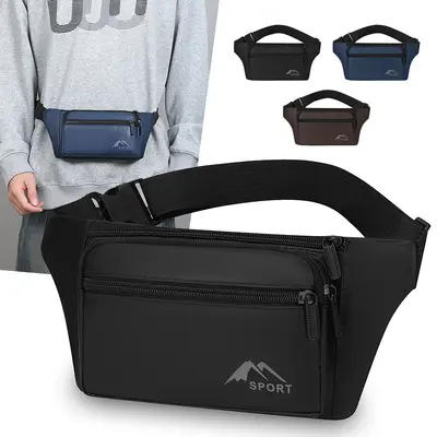 Schlichte modische Brusttasche, wasserdichte Umhängetasche mit Fächern - 3