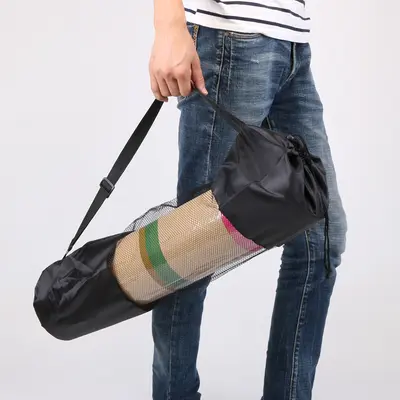 Yoga-Matte mit Netzgewebe-Tragetasche ab Fabrik, erweiterte Yoga-Matte mit Netzgewebe-Tragetasche mit Netztaschen und Rückentasche Großhandel