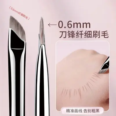 Flat Head Eyeliner Brush with Angled Eyebrow Brush, Precise Eye Makeup