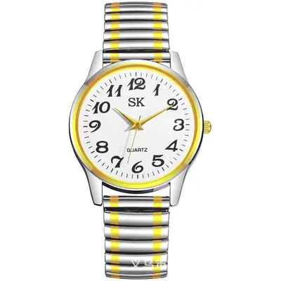 SK Quarz-Armbanduhr digitale Anzeige Edelstahl wasserdicht - 12