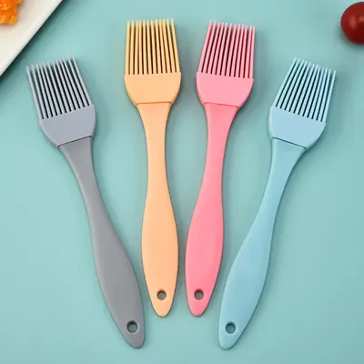 Mutfak gıda sınıfı silikon yağ fırçası bölünmüş barbekü fırçası ev pişirme araçları yüksek sıcaklığa dayanıklı gözleme fırçası yağ fırçası