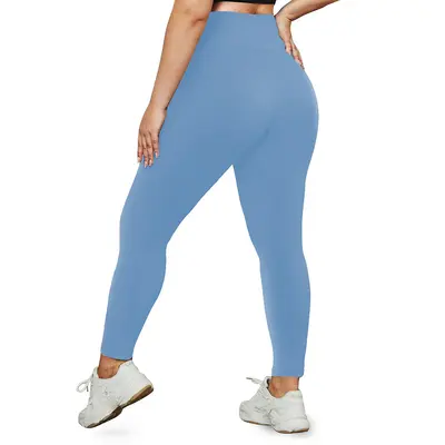 Plus Size High Waist Yoga Leggings, Nude Feel, Butt Lifting - 9