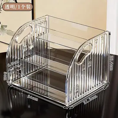 Clear acrylic cosmetics organizer tiered shelf desktop - 7
