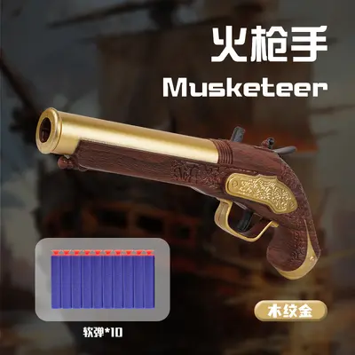 Pirate Soft Bullet Gun with Suction Cup Darts, Children's Toy Mini Pistol - 7